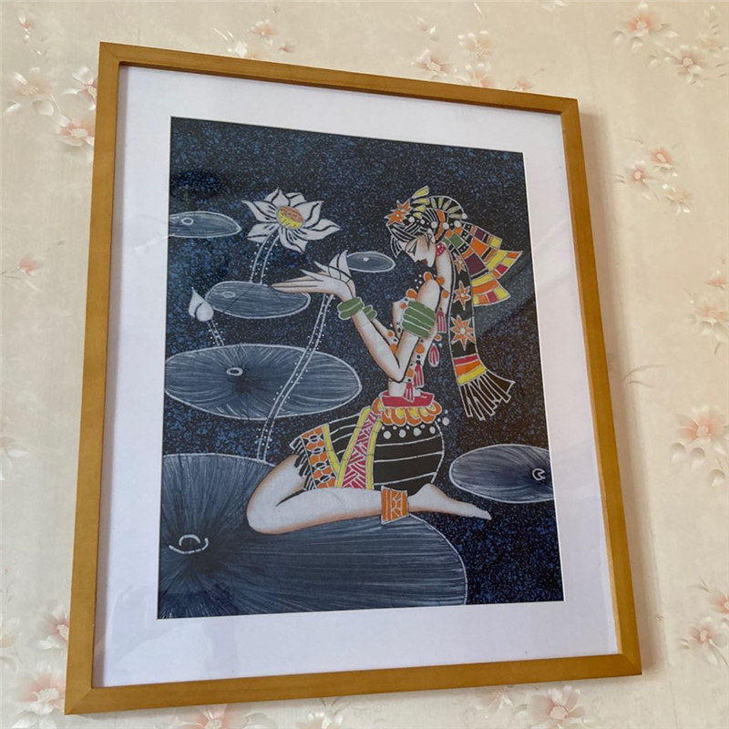 云南特色手绘蜡染民族风家用饰品酒店咖啡厅扎染装饰背景蓝染画,特色手工艺,蜡染印染,淘宝优惠券,粉丝福利购,淘宝优惠卷