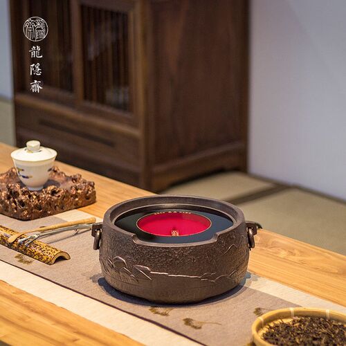 老岩泥电陶炉静音煮茶器台式银壶铁壶陶壶古朴烧水炉具围炉