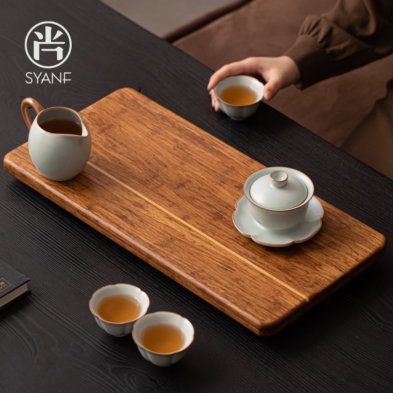 茶盘竹制茶盘复古茶盘办公室功夫茶具茶台茶海储水式沥水盘
