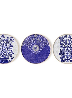 书房收藏室新青瓷紫色纹圆形装饰画走廊拐角墙壁挂画