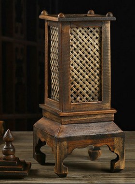 泰国复古柚木镂空台灯摆件家居装饰创意走廊地灯木质床头灯