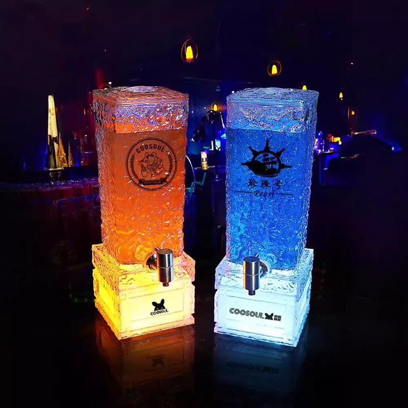 发光冰纹啤酒桶酒吧龙头果汁乐容器扎啤桶