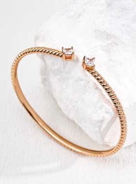 S925银可调节锆石手镯