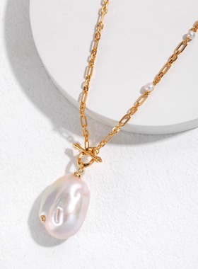 纯银巴洛克珍珠长项链