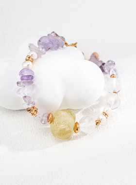 S925银简约多彩水晶石手链