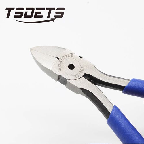 TSDETS 铬钒钢日式薄刀塑料水口钳 迷你钳子TS-A05 5寸电子斜咀钳