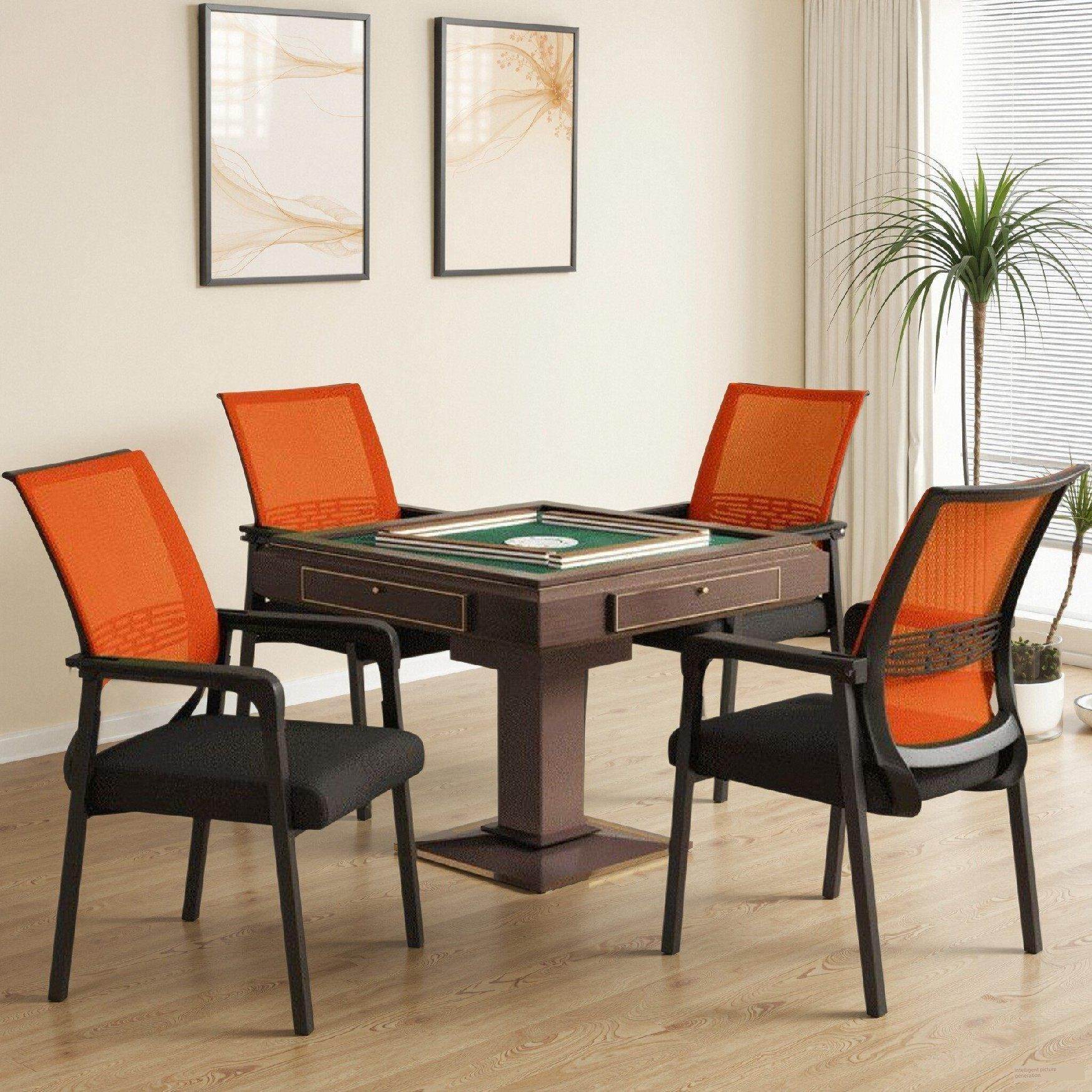 麻将机椅子四把一套耐用掼蛋专用椅人体工学椅洽谈椅阳台椅免安装