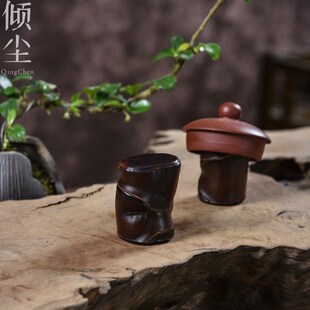 大漆龟甲竹盖置 异形龙鳞竹盖托 泡茶壶盖碗紫砂壶盖置托茶道零配