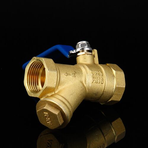安利信铜开关Y型过滤器一体铜阀门加厚黄铜过滤器球阀DN20DN25