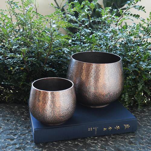 纯紫铜复古锤纹手工锻打大小号建水茶洗茶渣缸废水缸水盂笔洗中式