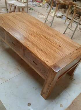 老榆木茶几纯实木小饭桌原生态鱼缸架小茶桌现代简约小矮桌包邮