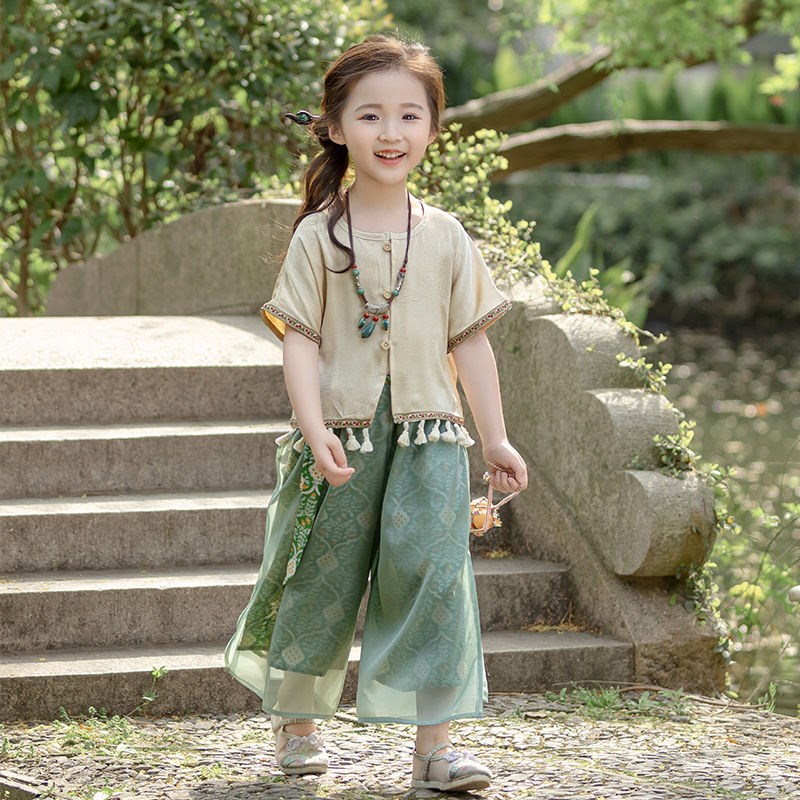 2024甜美儿童清凉新中式民族服风汉服套装夏季女款中国风公主唐装图片