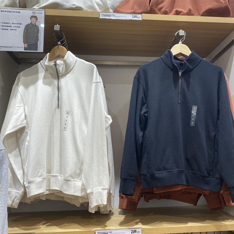 476991秋冬款男装/女装宽松半拉链卫衣/长袖运动套头衫纯色上衣图片