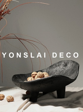 现代轻奢高档黑色果盘摆件茶几餐桌水果盘干果盘收纳饰品家居软装