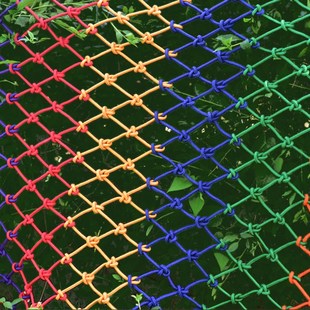 楼梯阳台防护网儿童安全保护网围栏网幼儿园装饰墙尼龙彩色防护网