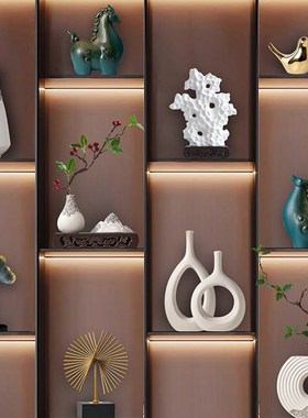 新中式创意摆件家居饰品轻奢高档客厅酒柜电视柜办公室装饰品摆设