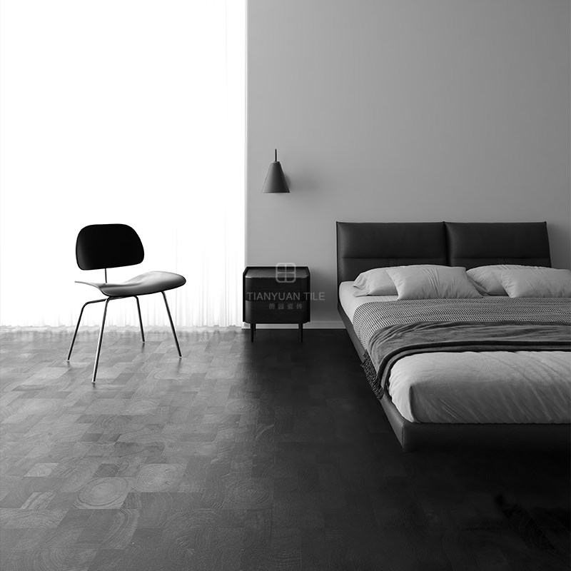 暗夜年轮木纹砖 民宿防滑地砖诧寂风瓷砖哑光地板砖600x1200