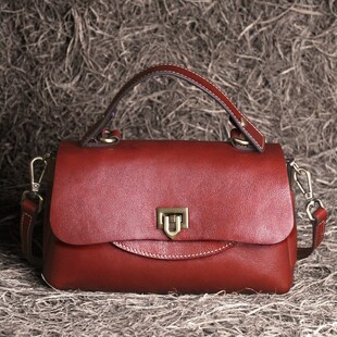 藏皮客2025新款l真皮手提包女包头层牛皮三隔层手工复古休闲斜挎