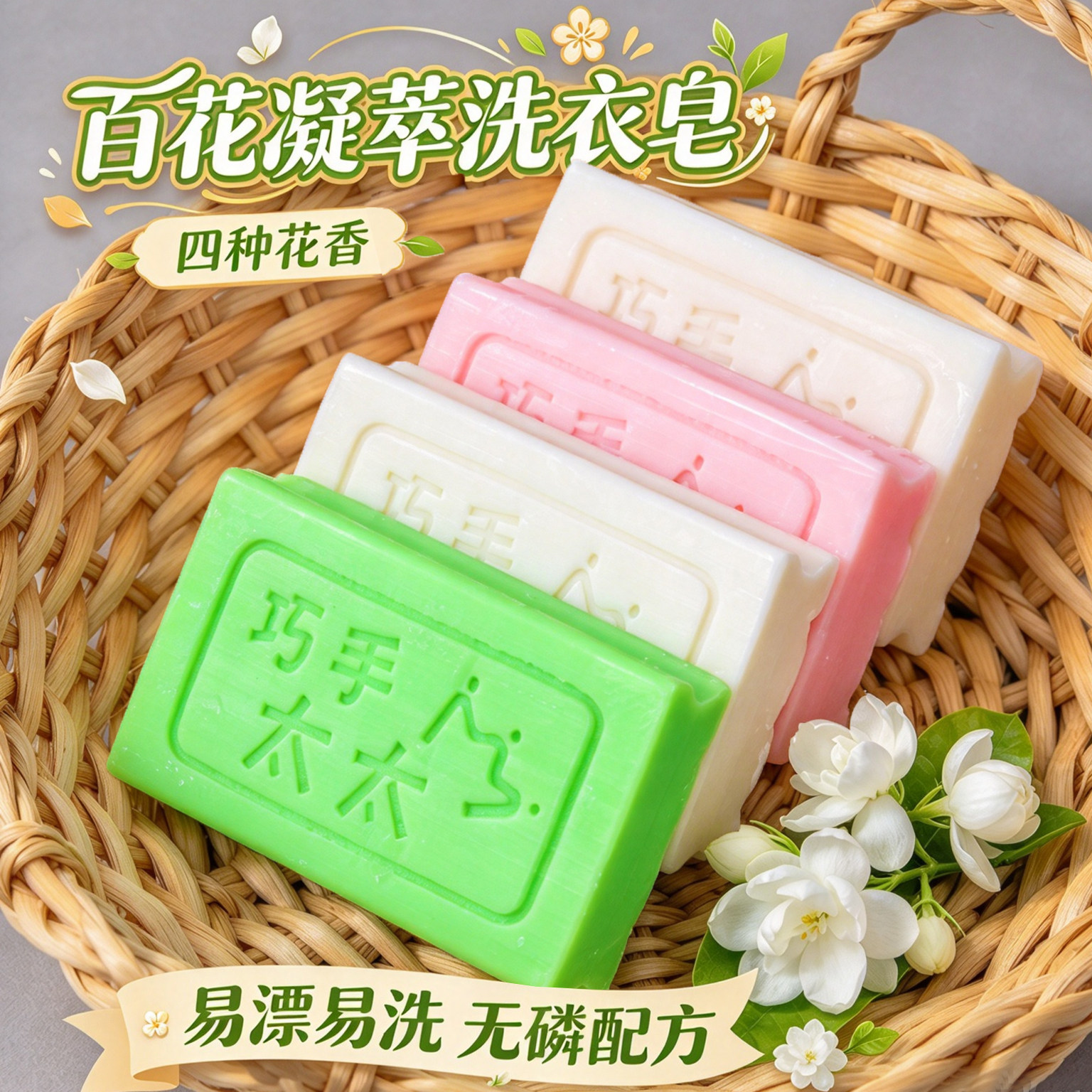 花香洗衣皂持久留香内衣皂肥皂强力去污无磷内衣皂洗衣专用皂