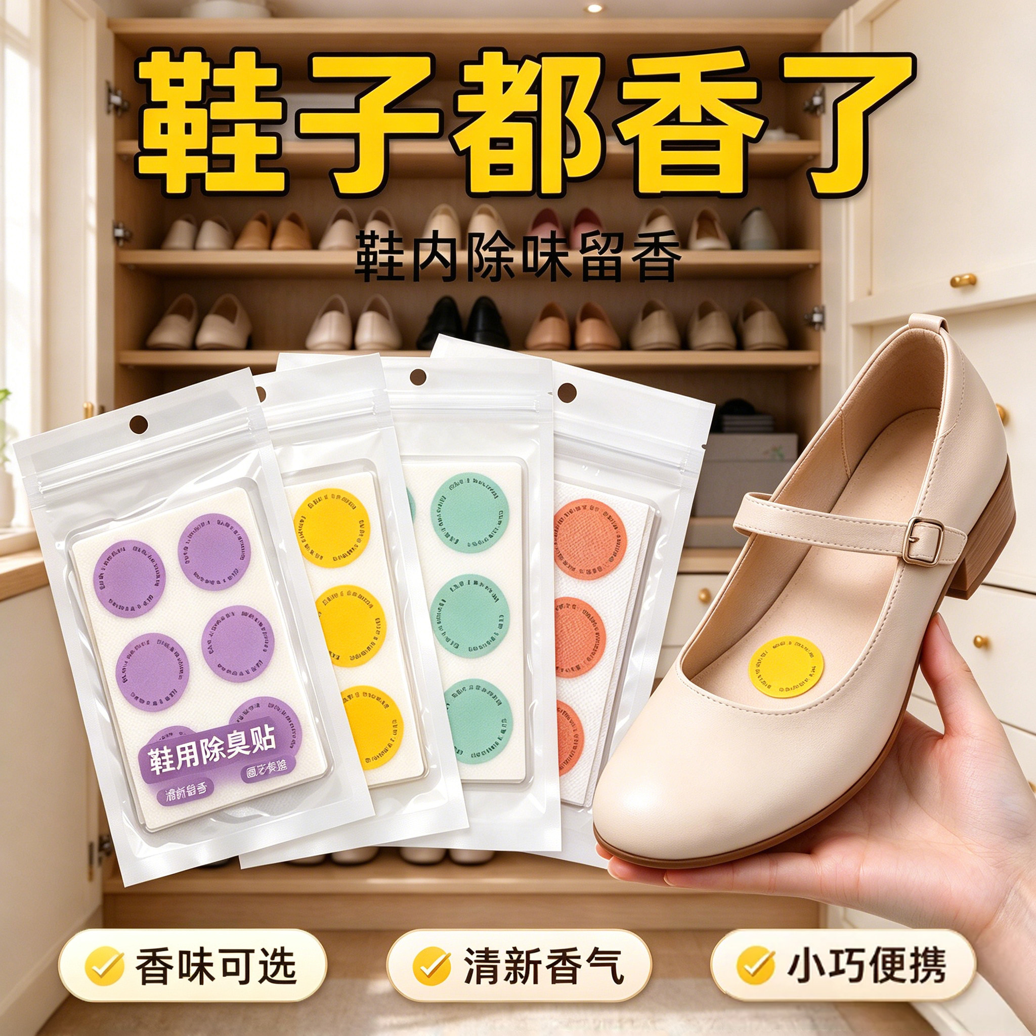 【鞋柜香薰贴】衣服鞋子去异味香氛片无纺布香薰除味外出便携鞋贴