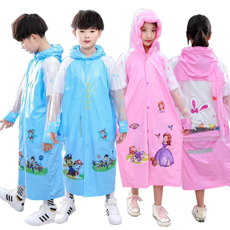 男女童幼儿园h宝宝雨衣儿童小学生带书包位小孩充气帽檐雨披雨衣