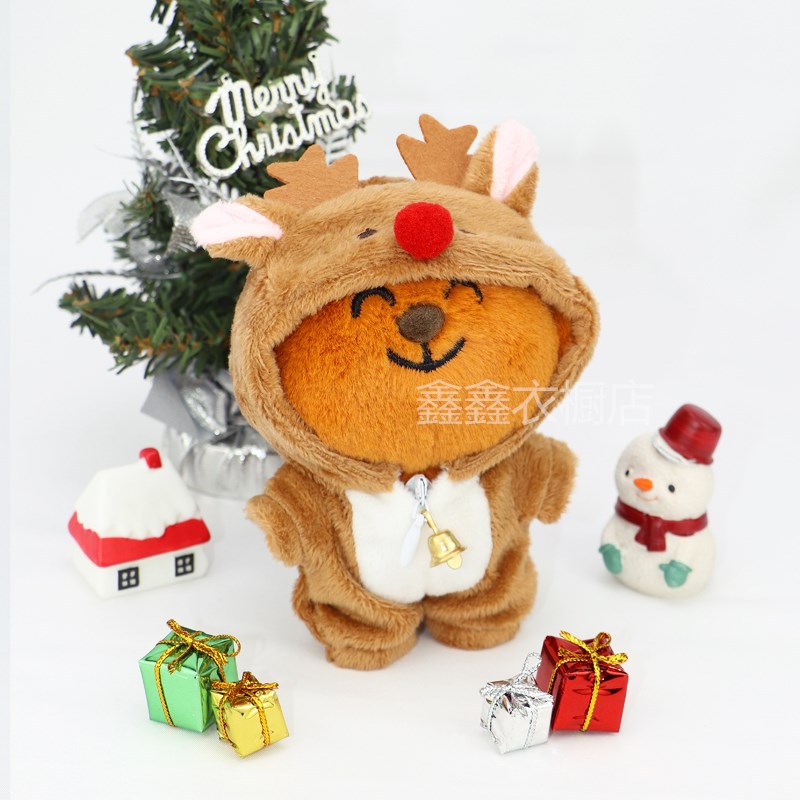 娃衣10cm棉花娃娃正常体胖体用圣诞鹿连体衣家R居服大笨狗之家衣