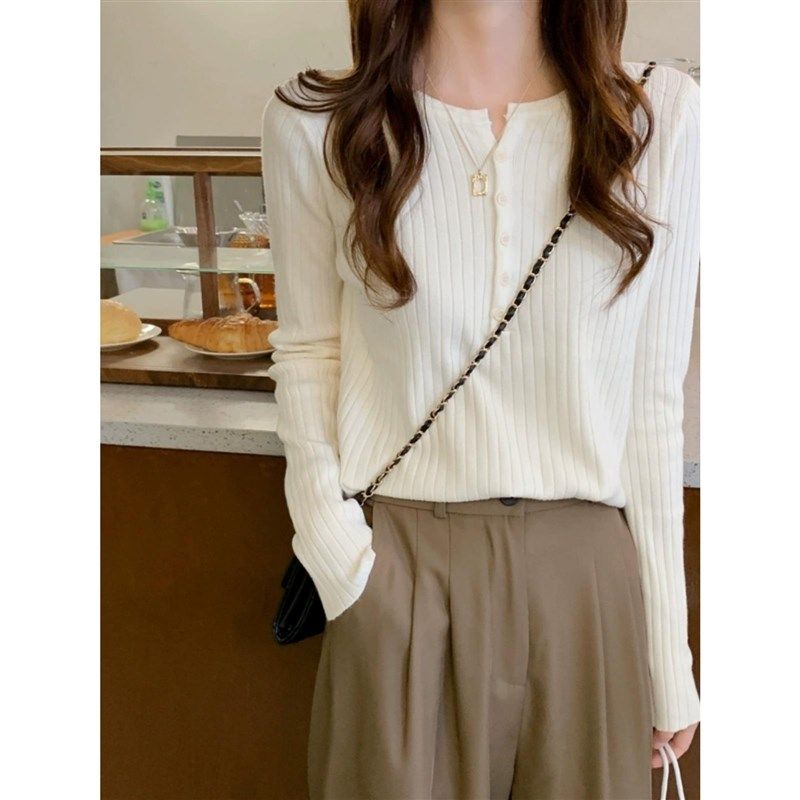 白色长袖针织衫女春秋2024新款宽松显瘦减龄内搭套头打底衫上衣,孕妇装/孕产妇用品/营养,孕妇瑜伽背心/T恤,淘宝优惠券,粉丝福利购,淘宝优惠卷