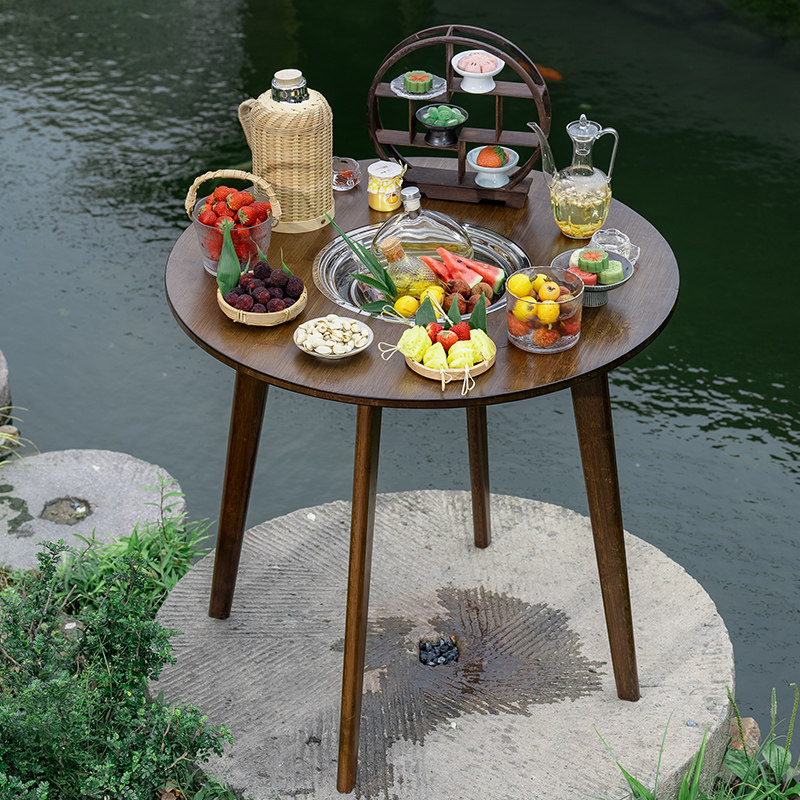 围炉煮茶桌家用室内冰茶庭院网红炭火围炉茶桌户外圆形阳台小茶几,住宅家具,庭院烤火炉,淘宝优惠券,粉丝福利购,淘宝优惠卷