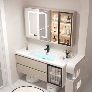 定制智能浴室柜陶瓷一体盆65/75wCM85/95公分105/115厘米洗漱台盆