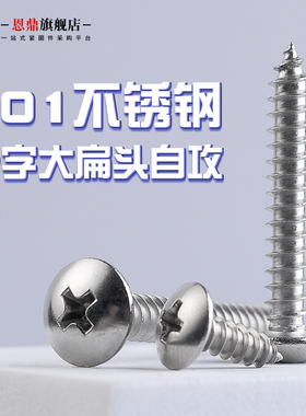201不锈钢大扁头十字自攻螺丝 JISB1122T扁头大伞头圆头M2.2-M4.8