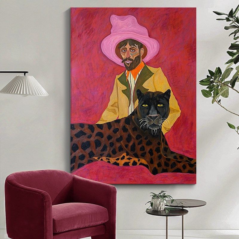 手绘油画客厅装饰摆件卧室沙发边网红玄关落地乔迁新居礼品小众,家居饰品,落地摆件,淘宝优惠券,粉丝福利购,淘宝优惠卷