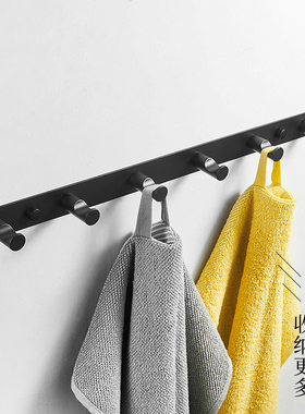 免打孔304不锈钢黑色衣帽钩酒店浴室挂衣钩N试衣间门后钩卧室挂钩