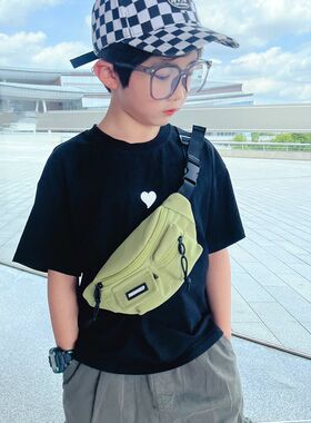 儿童包包洋气潮酷男童宝宝帆布斜挎包小女L孩外出配饰百搭时尚胸