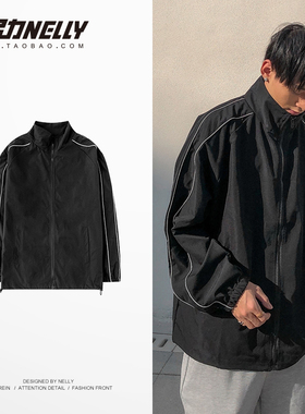 外套bf风春秋新款男女夹克情侣装潮流休闲运动冲锋衣百搭防风衣
