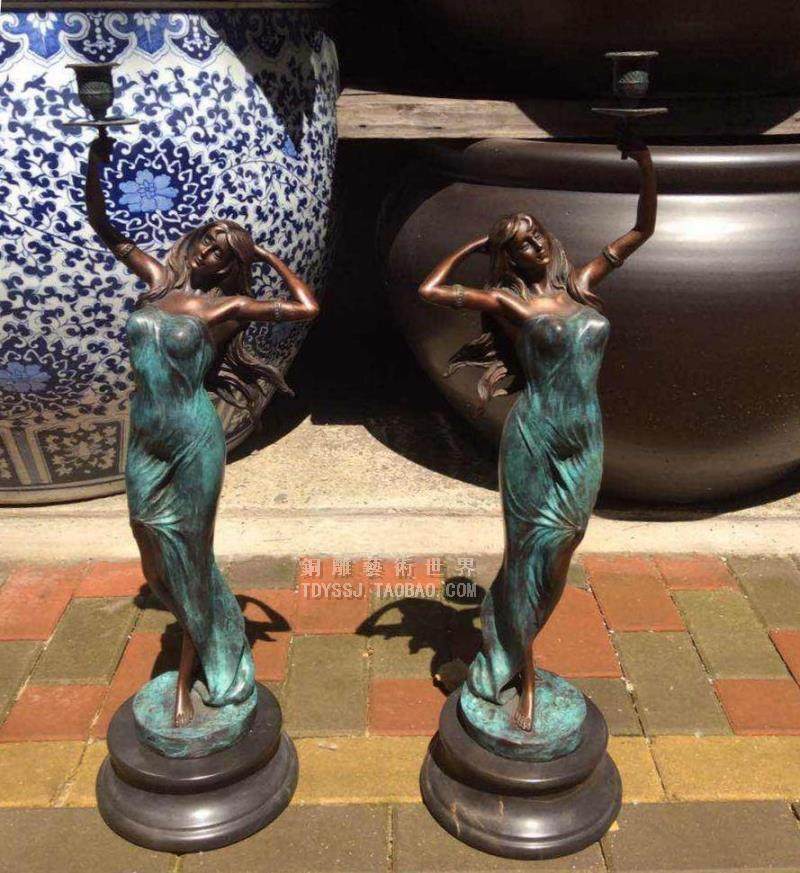 铜雕塑工艺礼品摆饰美女烛台实用铜雕塑欧式古典创意家居装饰品摆,家居饰品,桌面摆件,淘宝优惠券,粉丝福利购,淘宝优惠卷