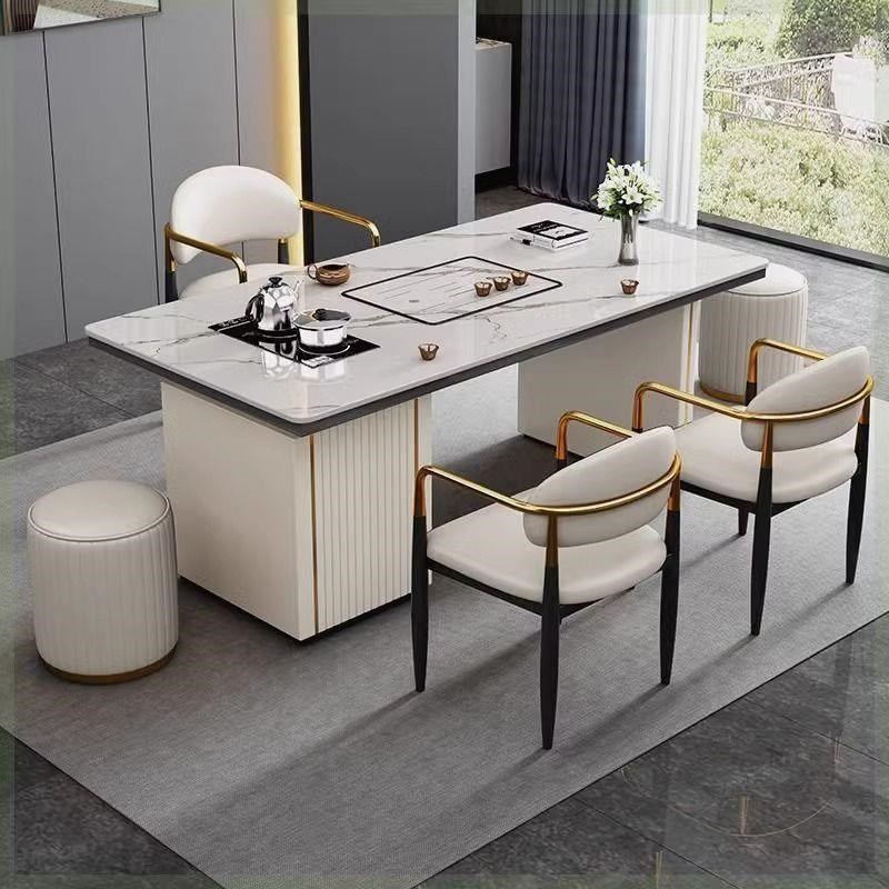 岩板茶桌一体一整套轻p奢现代简约家用办公多功能茶台椅泡茶阳台