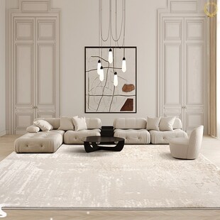 现代简约镇平地毯客厅茶几毯2024新款高级感立体毯面混纺暖色毯子