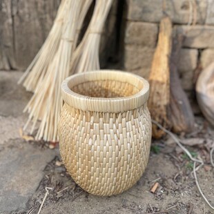 柳编编织升斗笆斗大口笙升传统结婚嫁娶剪头影视道具容器家用