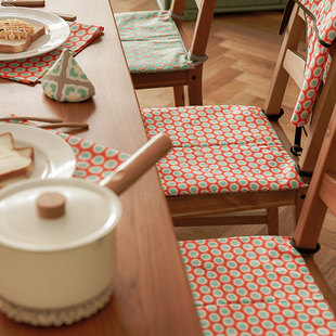 GOING HOME日式全棉布艺坐垫四季板凳K座垫家用学生通用椅子餐椅