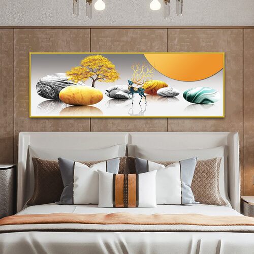 卧室床头现代装饰画防水防潮自黏画酒店宾馆背景墙客厅房间墙