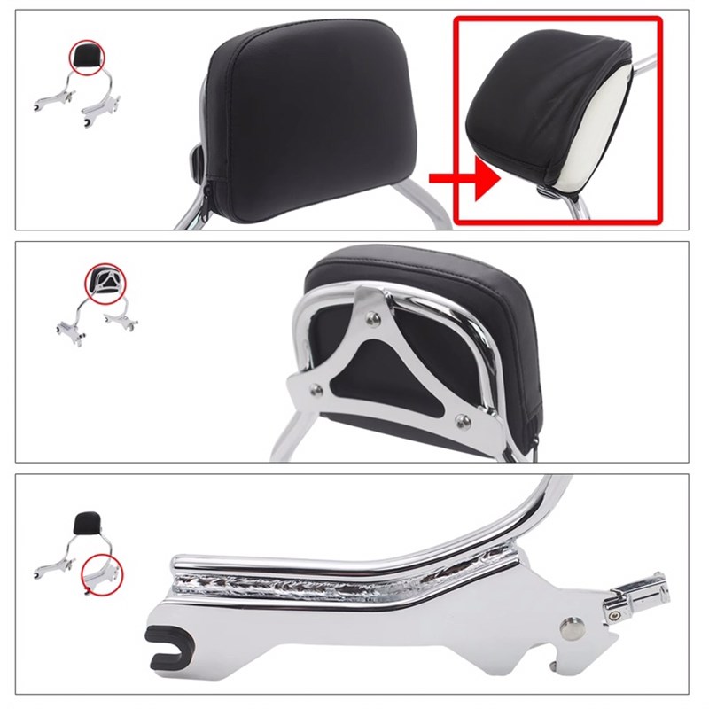 哈雷街霸突破肥仔路威S继承者ST改装乘客靠背快拆行李架黑色镀铬