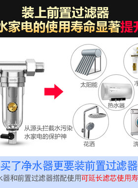 安菲特前置反冲洗家用自来水中央管道净水器全屋粗