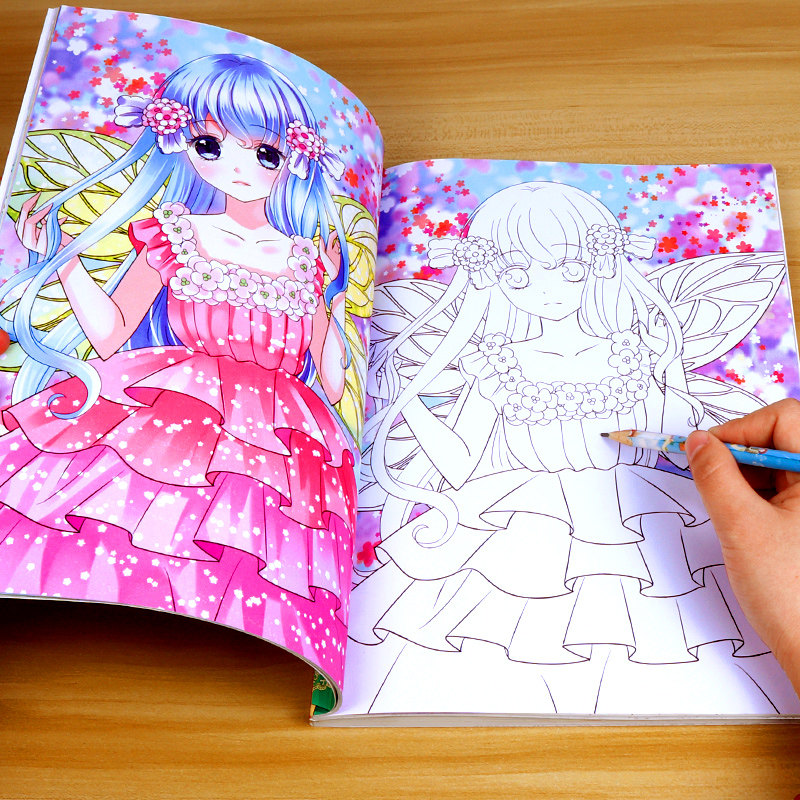 儿童绘画装涂色板端绘大马笔水彩填色画幼儿园大班