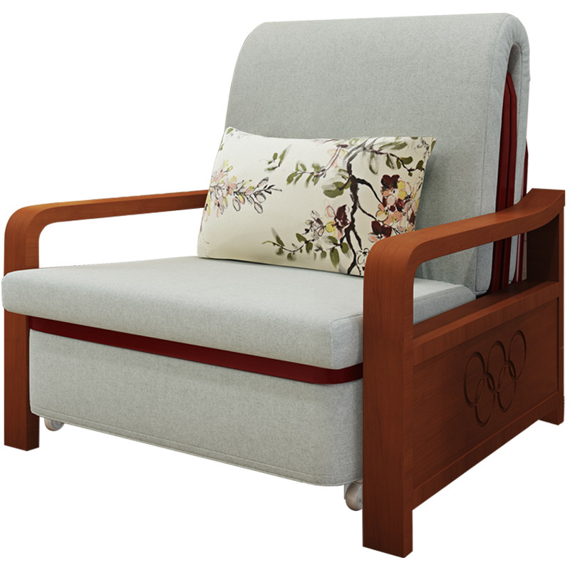 折叠实木沙发床单人宽80cm新中式两用多功能书房可折叠1米伸缩床,住宅家具,沙发床,淘宝优惠券,粉丝福利购,淘宝优惠卷