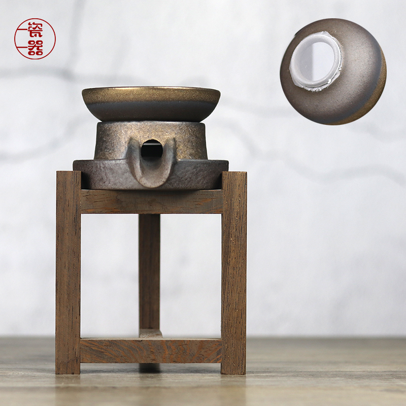 陶瓷茶漏架一套装过滤器粗陶过滤网超细纱网家用办公室茶滤拖日式