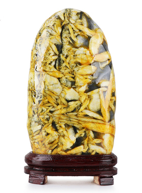 天御阁竹叶石原石摆件天然奇石观赏石头招财客厅办公室装饰工艺品