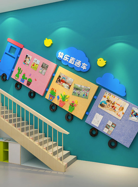 毛毡板贴幼儿园墙面装饰画布置走廊照片背景主题成品文化环创材料