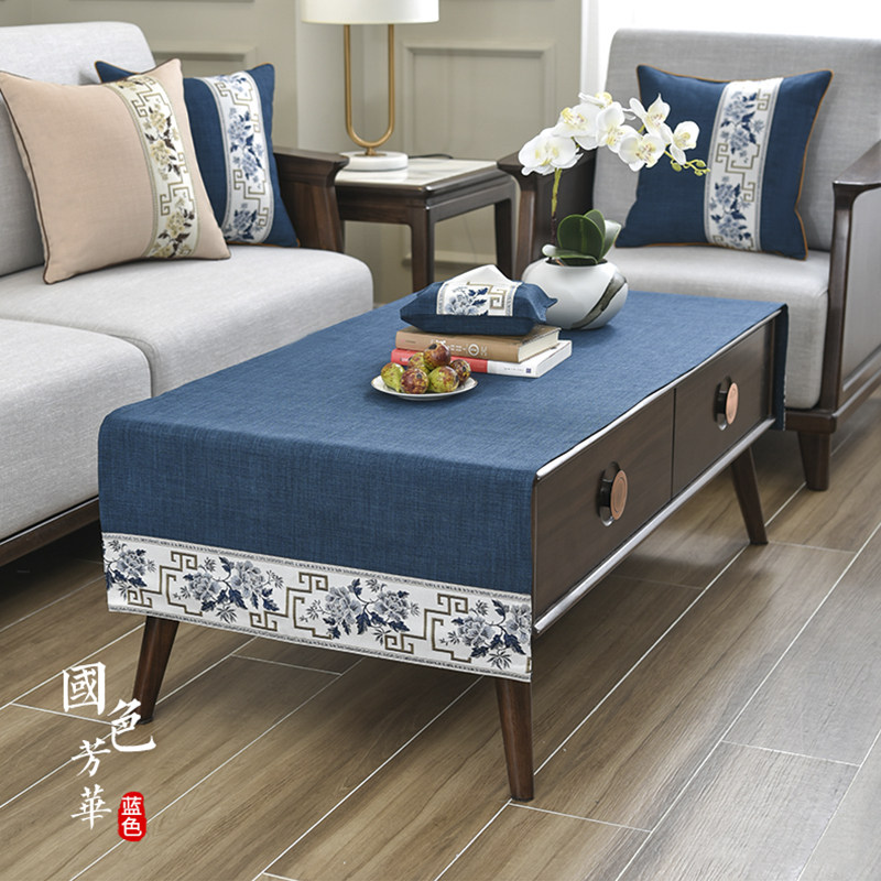 客厅简约餐桌网红新中式餐桌布正长方形茶几布电视柜防水防油免洗,居家布艺,桌布,淘宝优惠券,粉丝福利购,淘宝优惠卷