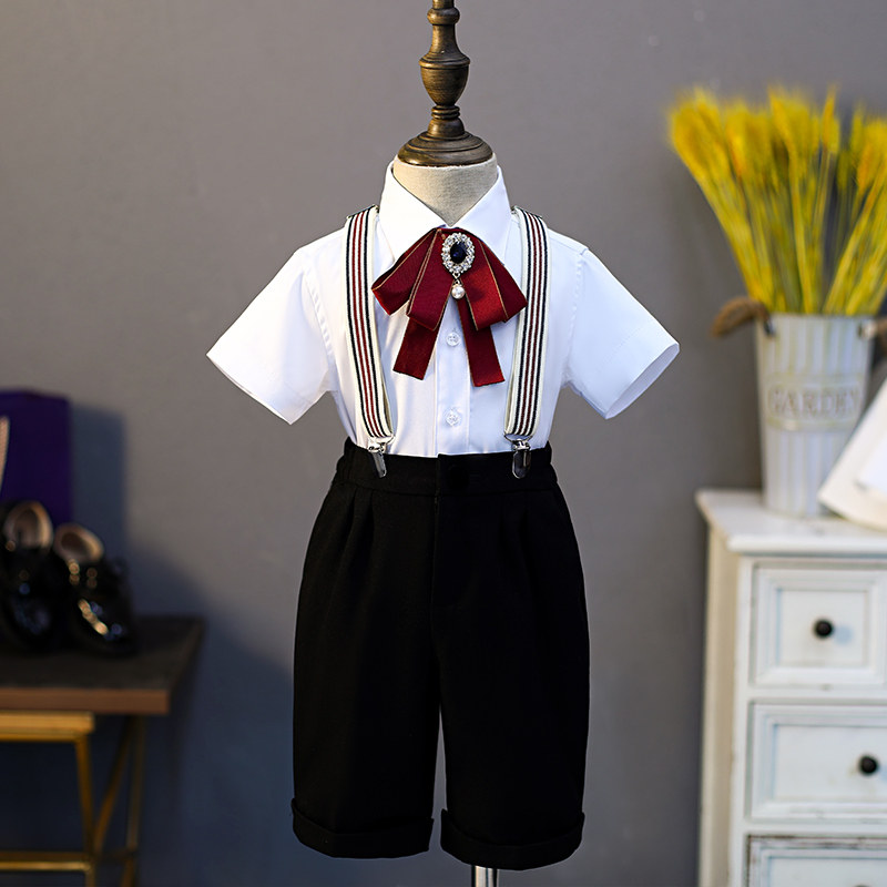 儿童西装套装男童礼服马甲2021夏季花童正装小主持服装钢琴演出服