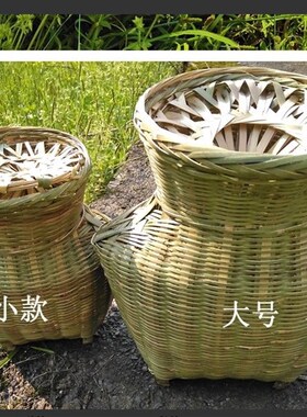 竹编鱼篓黄鳝笼鱼护巴篓鳝鱼青蛙螃蟹田鸡单肩背篓四川竹制品